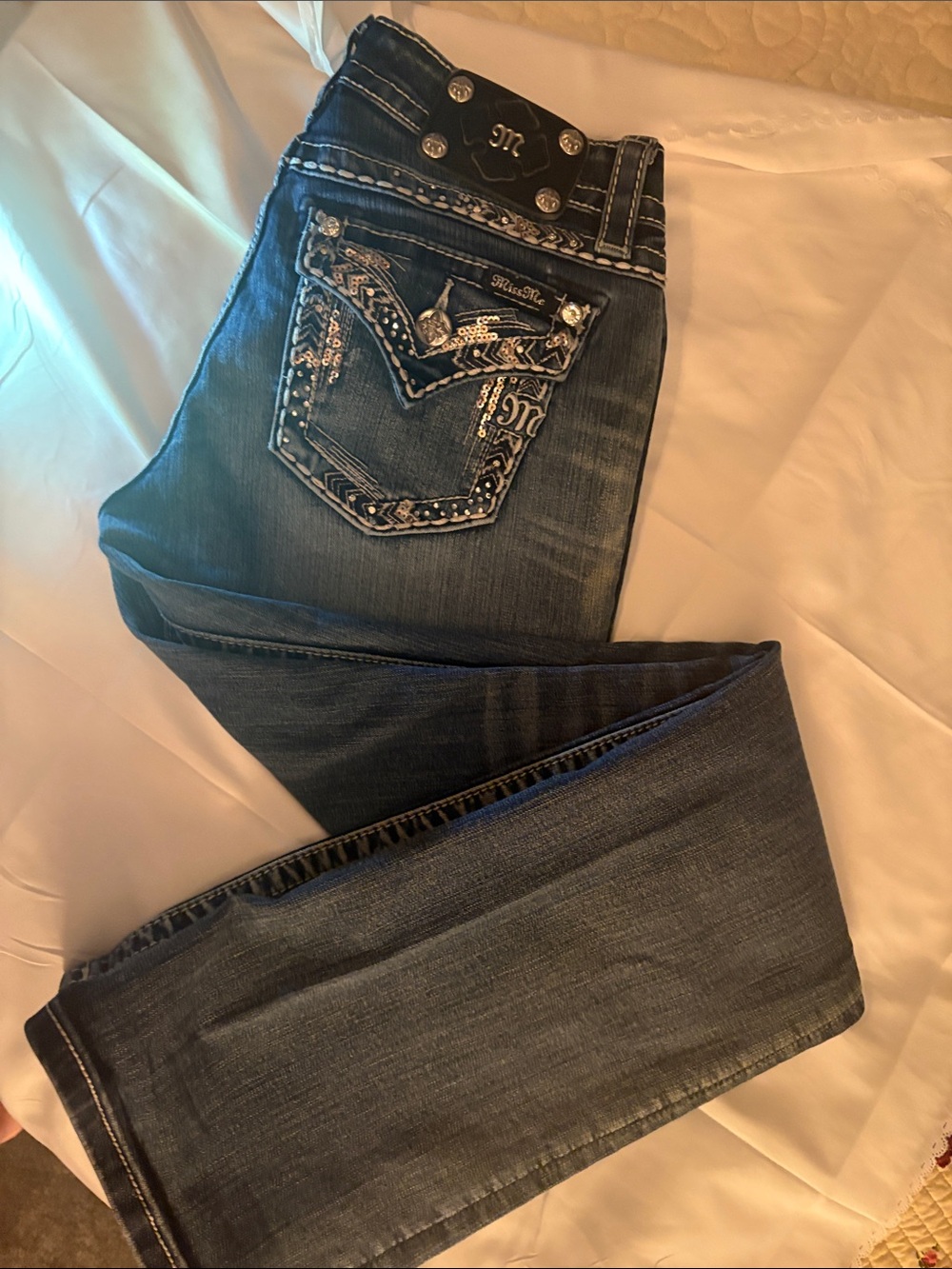 Miss Me Blue Embellished Boot Cut Jeans